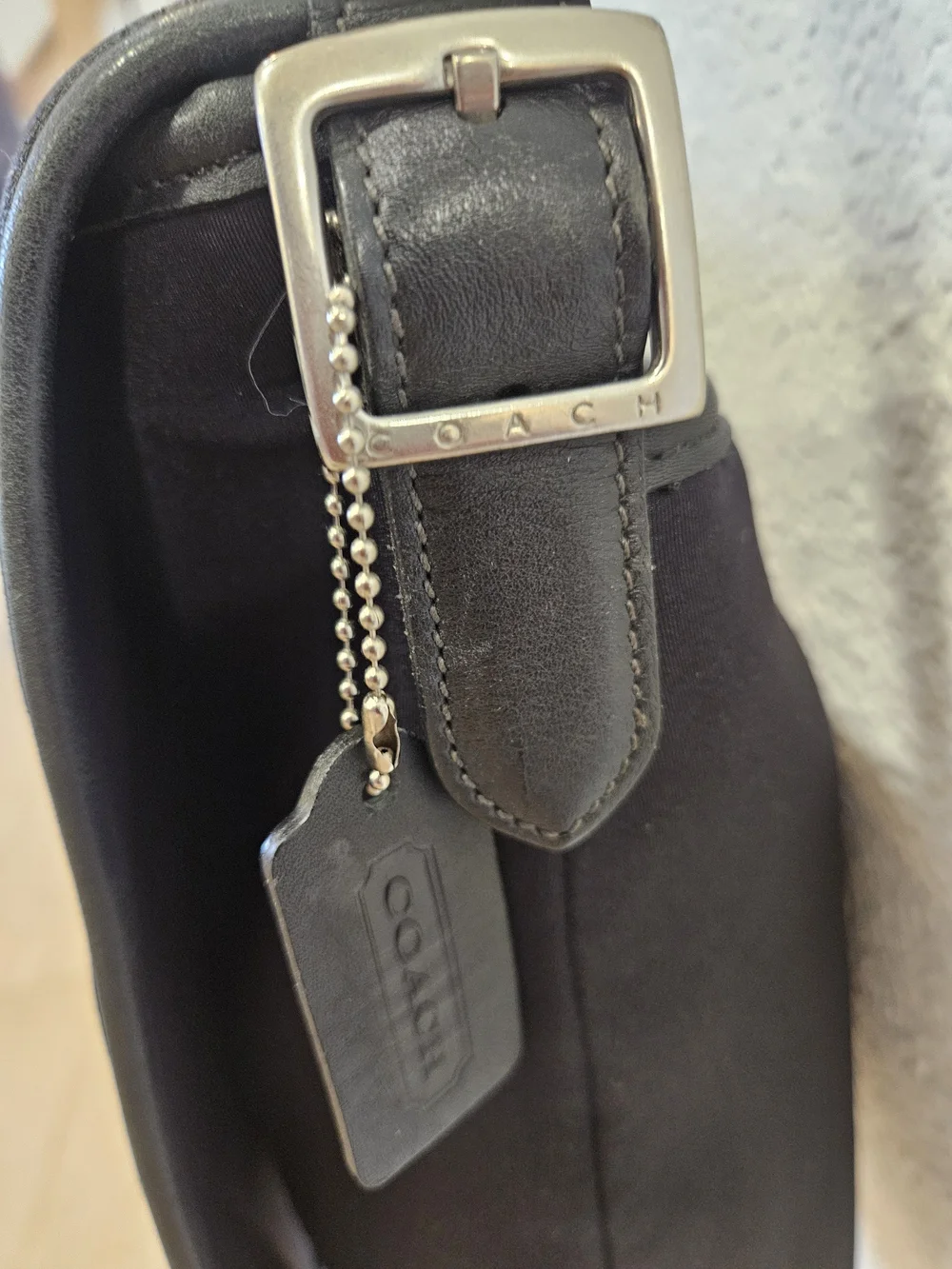 Coach Black Nylon & Leather Crossbody Messenger Bag - Style 6226